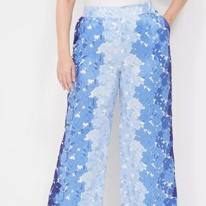 Lane Bryant Printed Satin Wide Leg Pant Size 26P